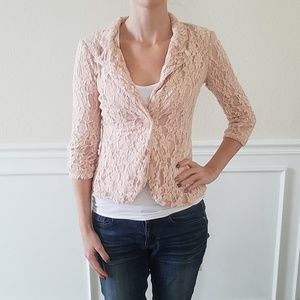 Pink lace blazer